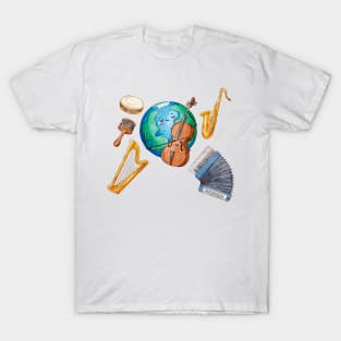 World Music Day Earth T-Shirt